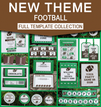 Football Party Printables, Invitations & Decorations Templates