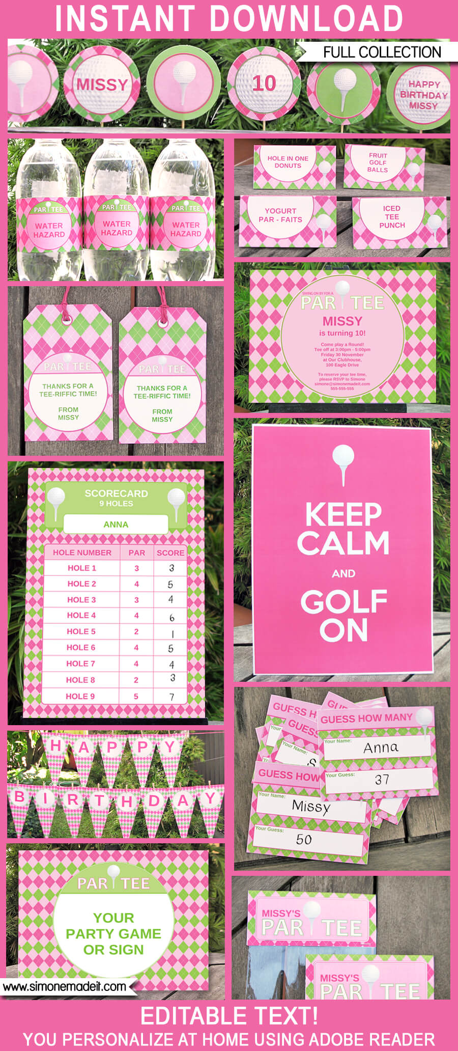 Par-Tee Time - Golf - Birthday or Retirement Party 4x6 Picture