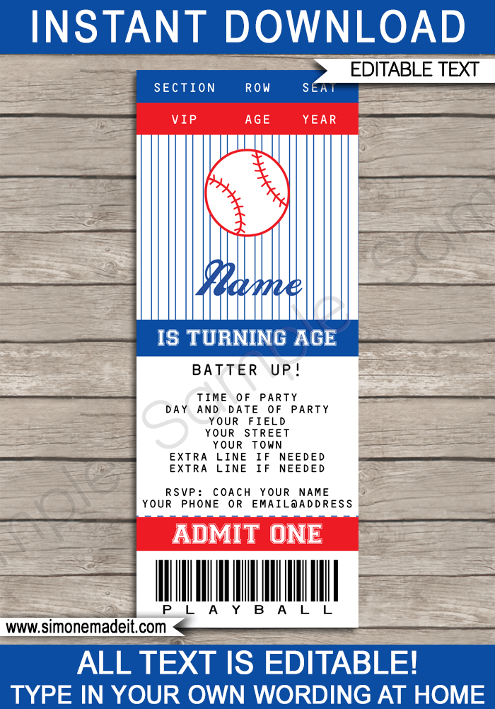 Free Printable Baseball Invitations 9
