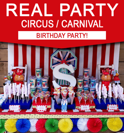 Carnival Party Printables Invitations Decorations Template Bundle | Circus