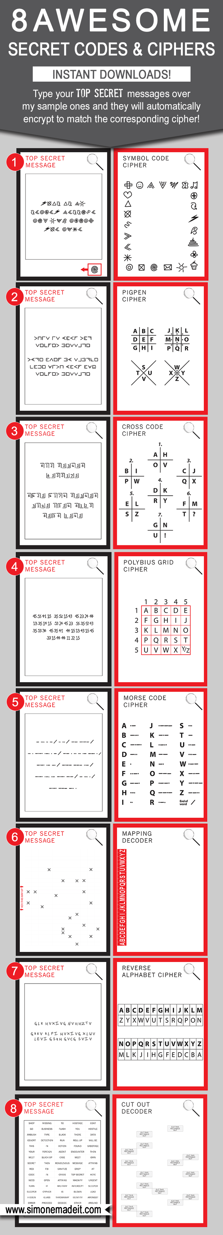 Secret Codes for kids | DIY Decoder & Cipher templates
