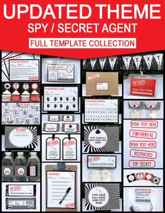 Spy Party Printables, Invitations & Decorations Templates | Secret Agent