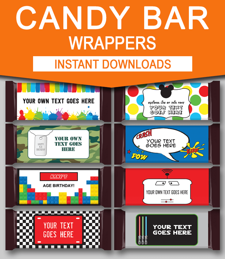 candy bar wrapper word template