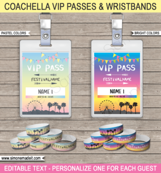 Coachella Themed Birthday Party Printables | Coachella Inspired Party