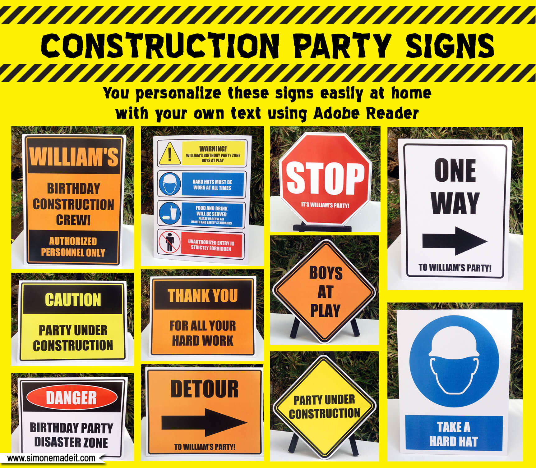 Construction Party Signs Free Printables