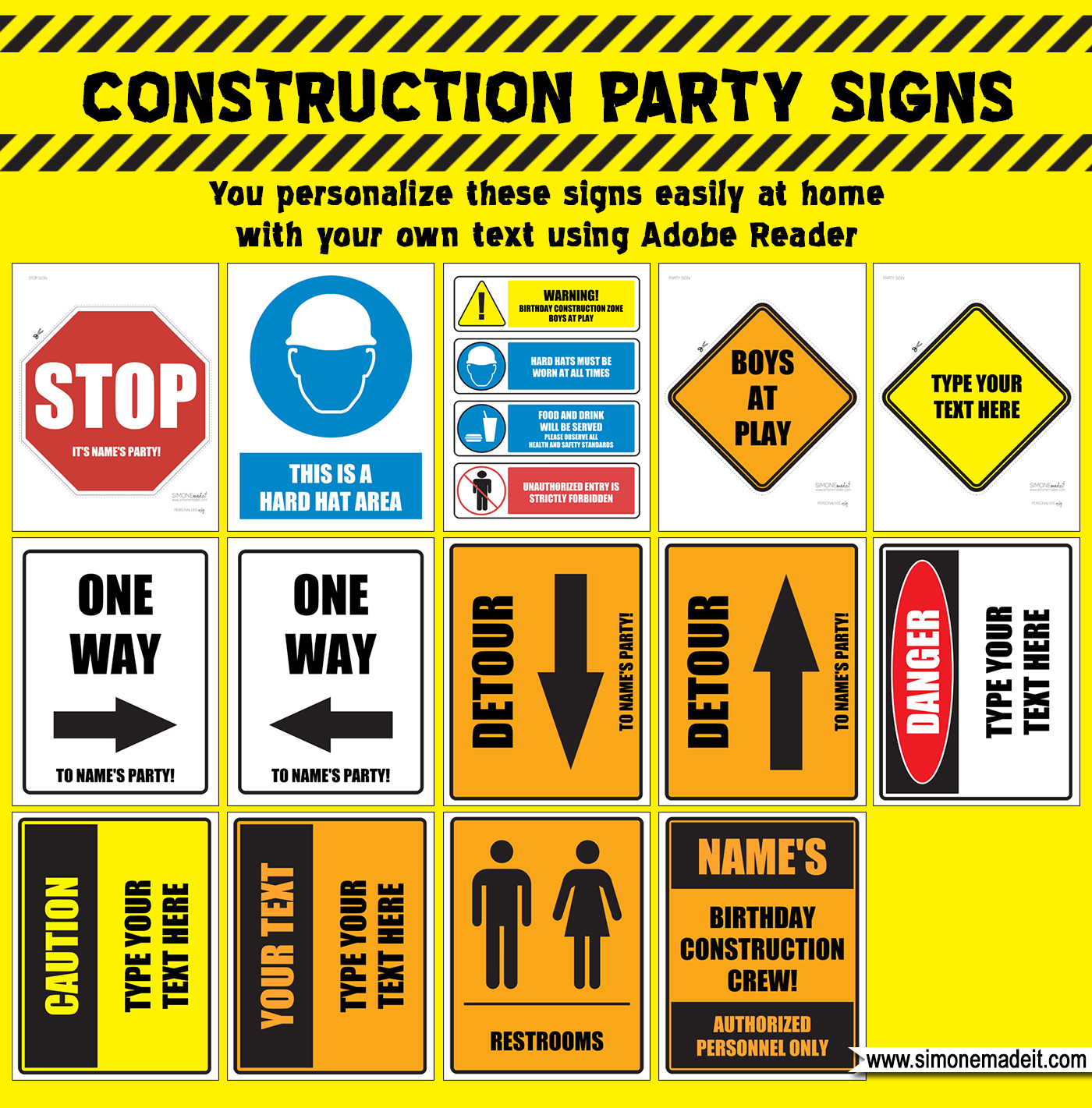 printable construction signs