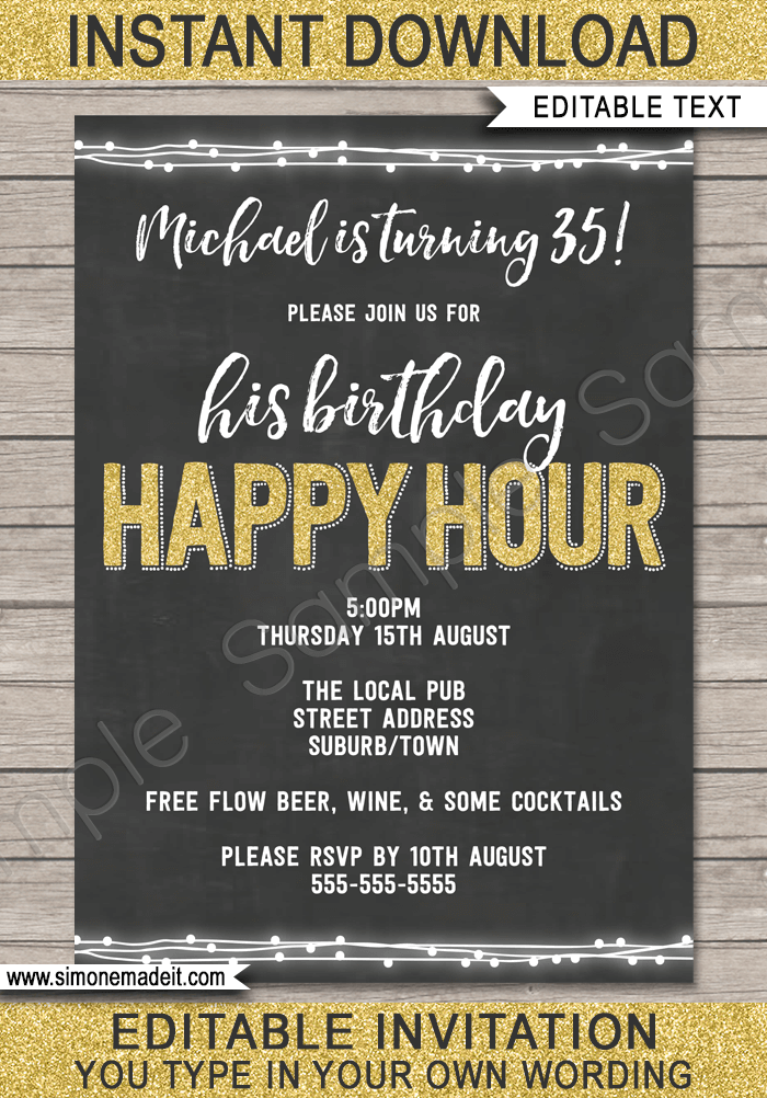 Happy Hour Invite Template