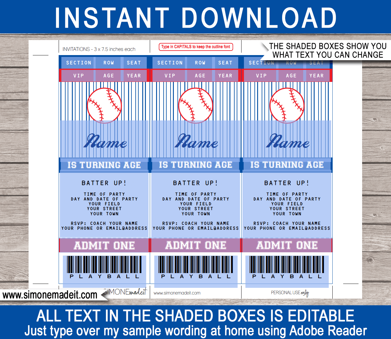 Free Printable Baseball Tickets - Free Printables Online  Baseball ticket  invitation, Ticket template free, Baseball ticket
