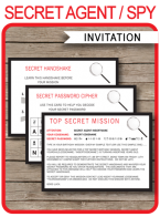 Spy Party Invitations Template