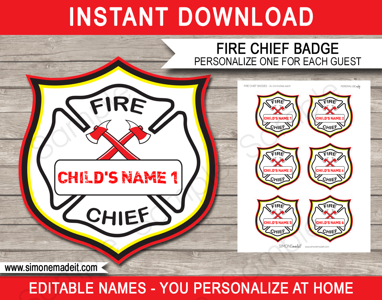 Free Printable Firefighter Badge FREE PRINTABLE TEMPLATES