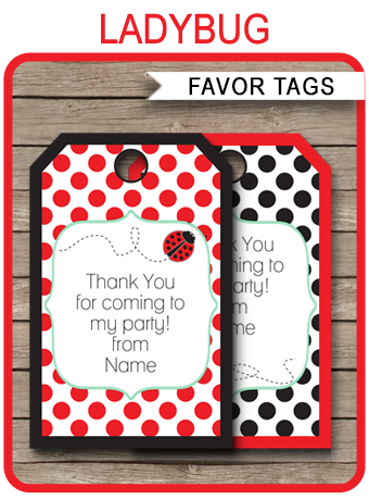 Ladybug Party Favor s Thank You s Birthday Party