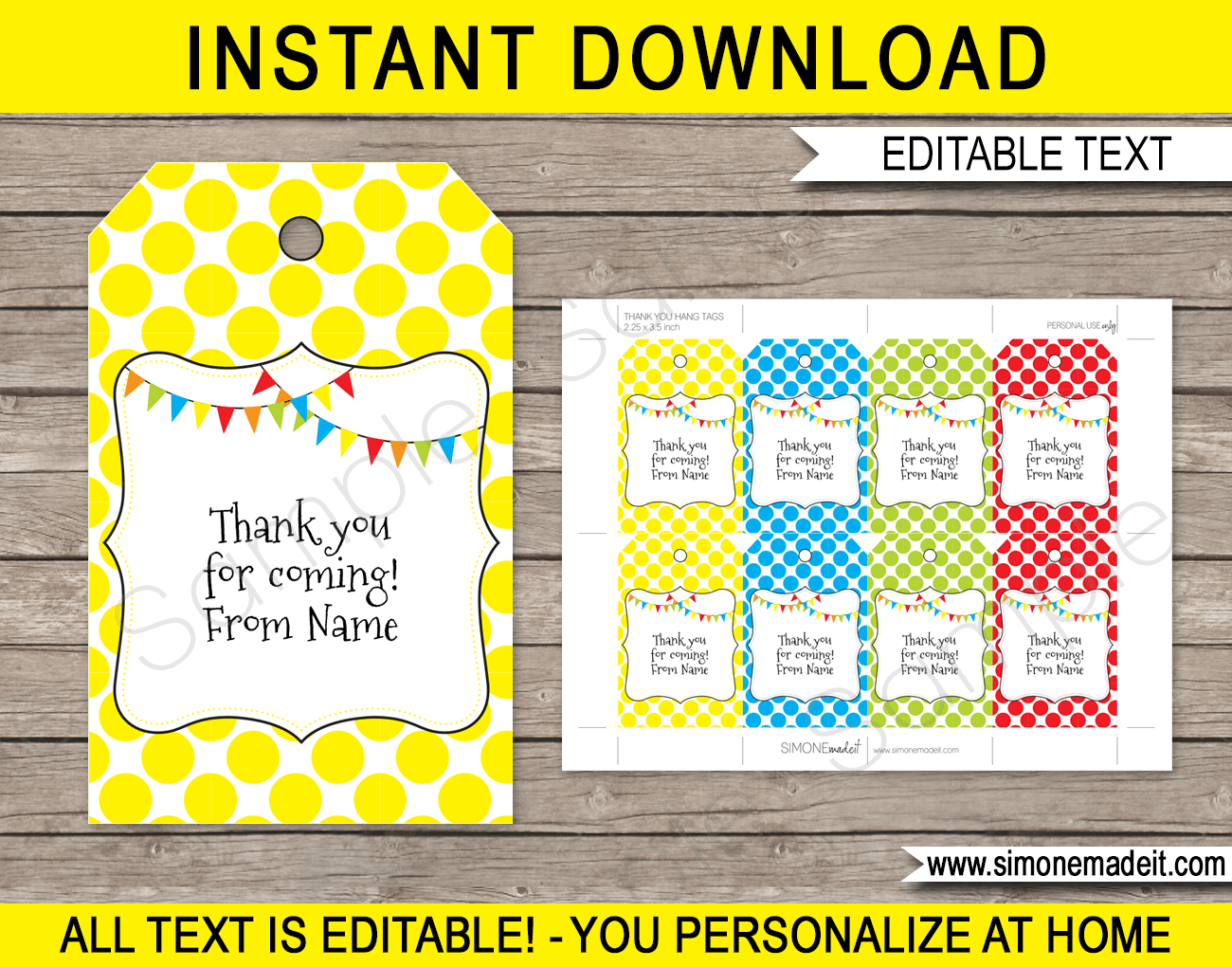 Printable Thank You Tags For Birthday Favors - Printable Word Searches