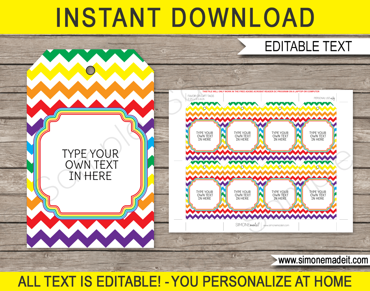 Party Favor Tags Template