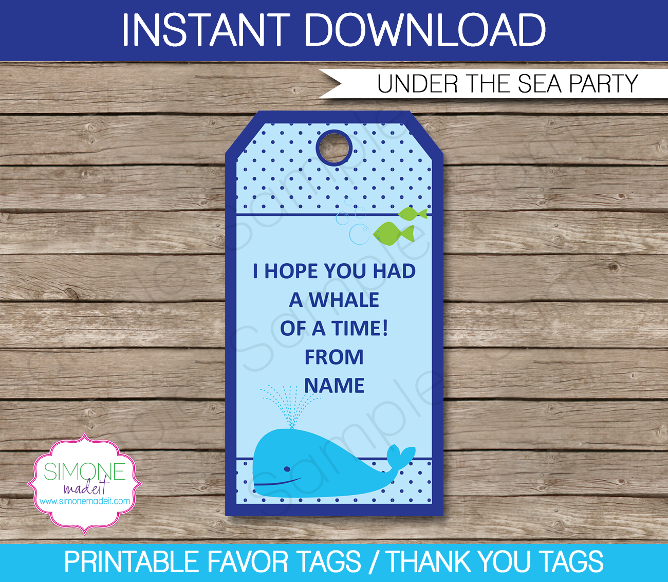Fishing Cupcake Toppers Template Editable O-fish-ally Two
