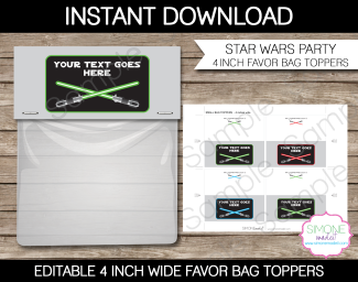 Star Wars Party Favor Bag Toppers Template | Birthday Party Favors