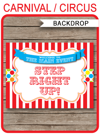 Printable Carnival Backdrop | Circus Party | Decorations