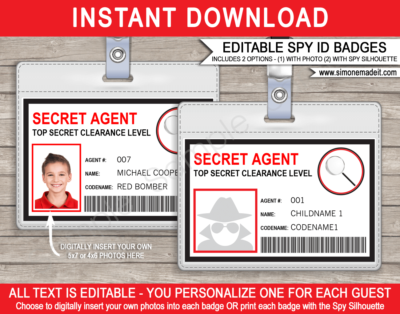 Free Printable Spy Id Card Template Printable Form, Templates and Letter