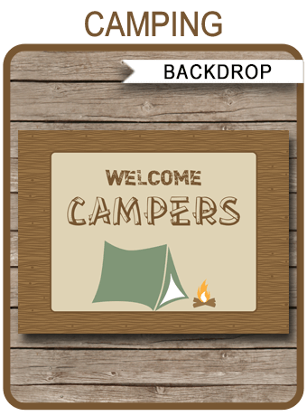 Camping Party Backdrop Sign Template | Printable Party Decorations