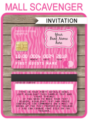 Pink Zebra printable Food Labels Template | Printable Place Cards