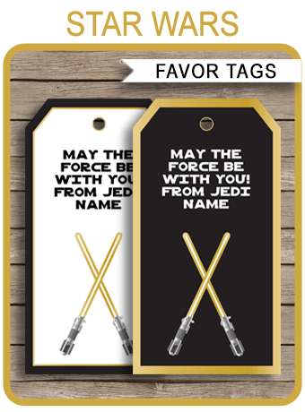 gold star wars favor tags template thank you tags