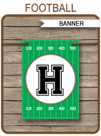 Football Theme Party Printables, Invitations & Decorations - Editable