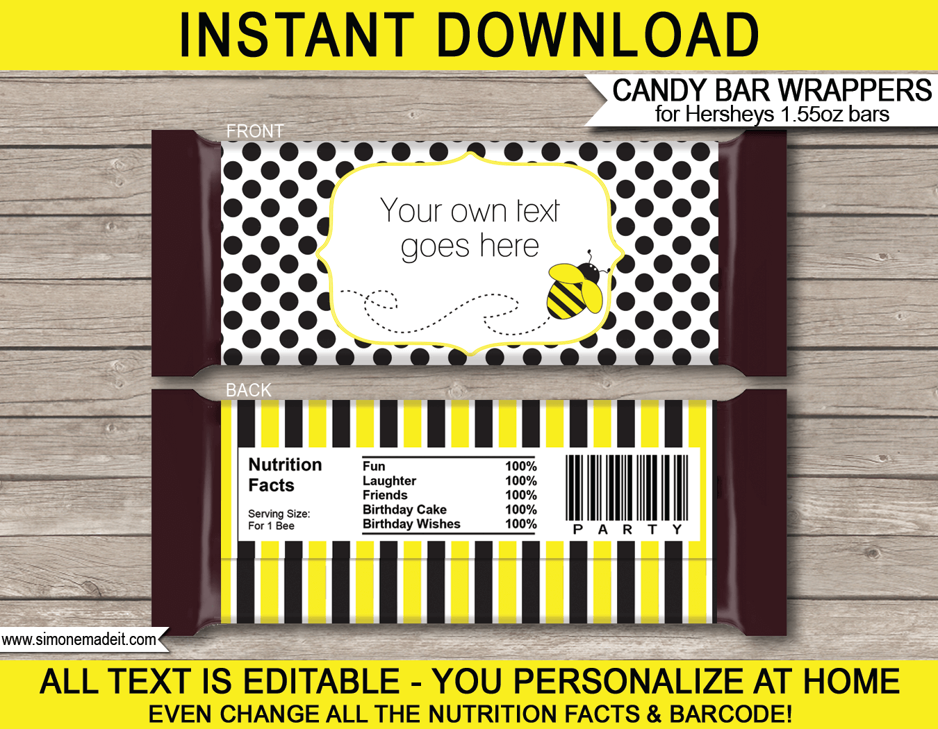 free hershey birthday candy bar wrapper template