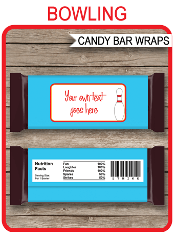 Bowling Hershey Candy Bar Wrappers | Personalized Candy Bars