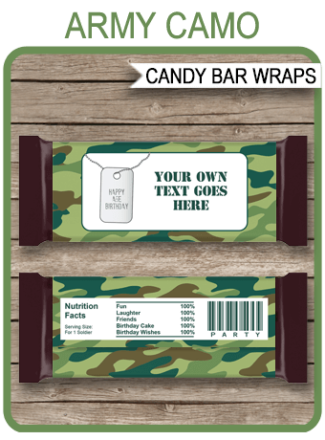 Army Party Printables | Army Theme Party | Editable Templates