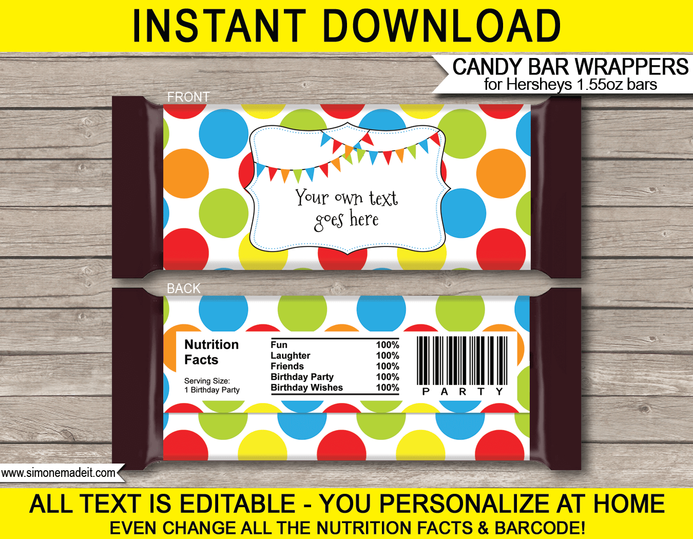 template for candy bar wrapper in word