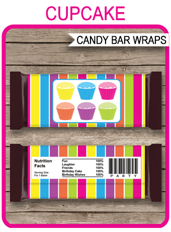 Cupcake Hershey Candy Bar Wrappers | Personalized Candy Bars