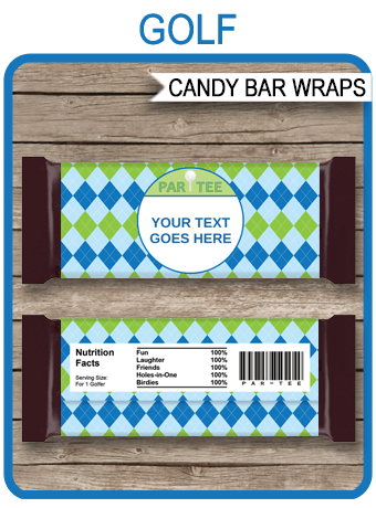Green and Gold Chocolate Wrapper Template Editable Candy Bar
