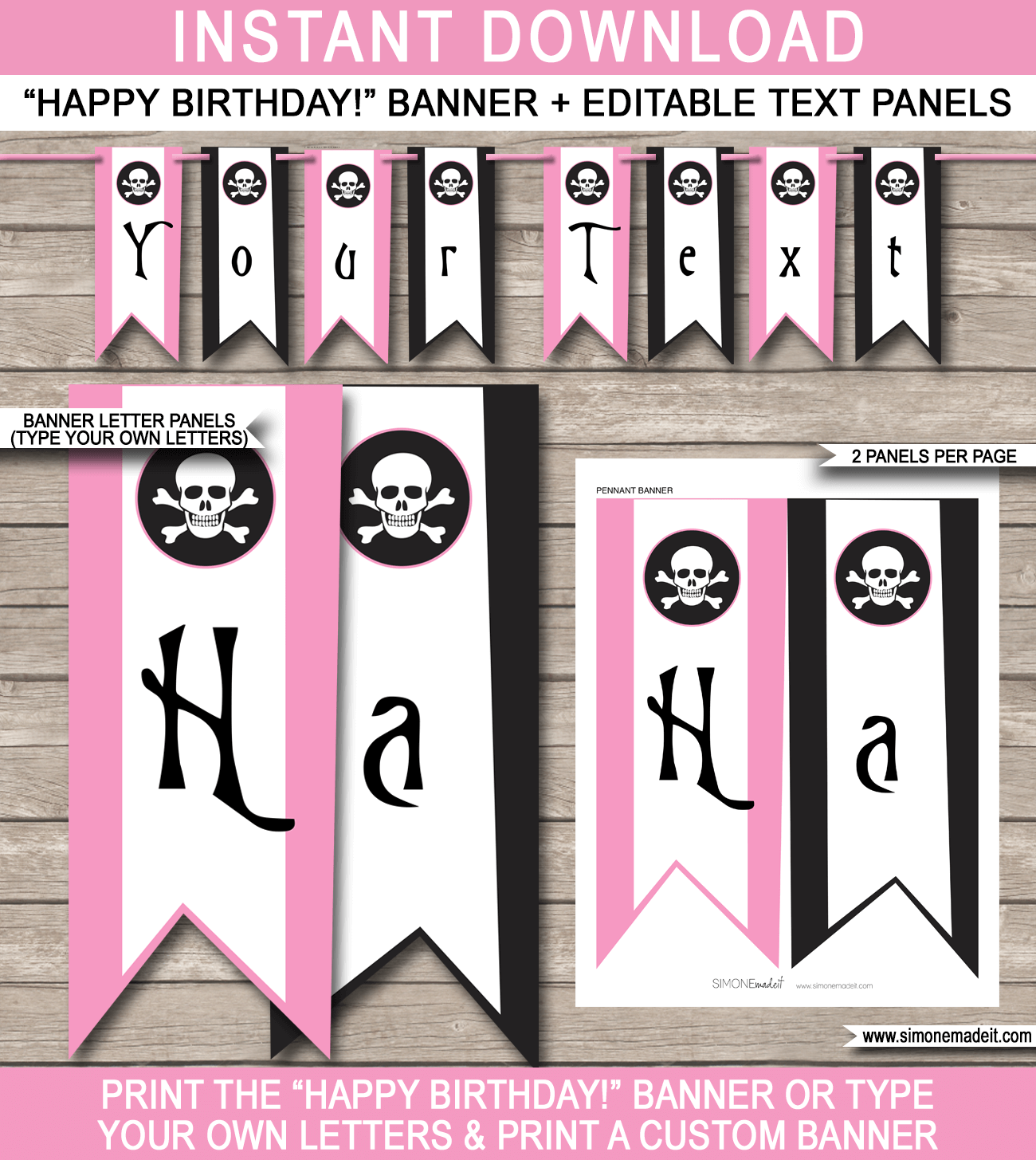 Pirate Birthday Party Signs, Printable Personalized Pirate Party Posters,  Customizable Pirate Decorations Template, Editable Decoration