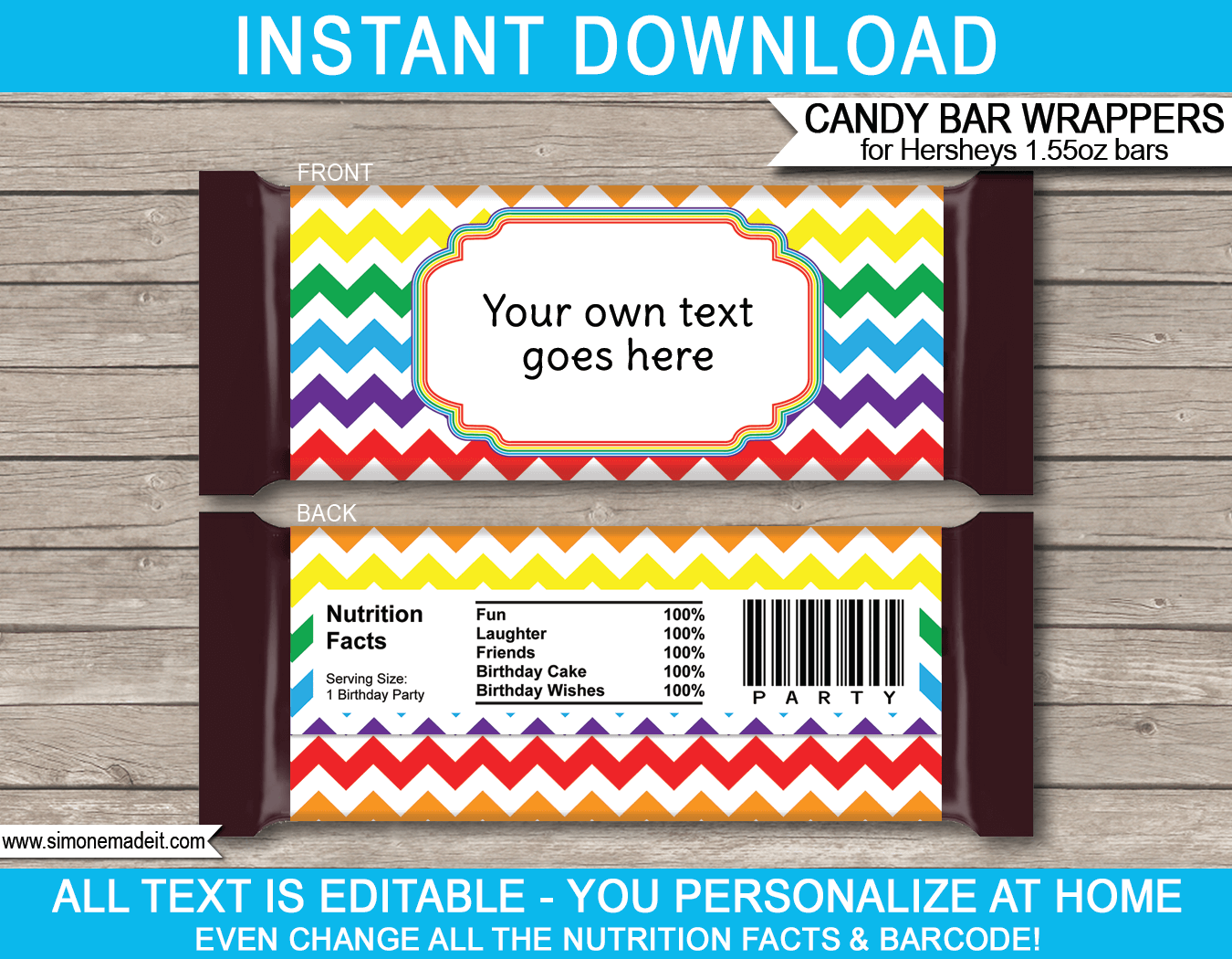 hershey bar candy wrapper template