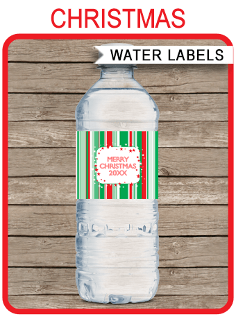 Printable Christmas Water Bottle Labels Template | Christmas Party ...