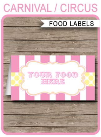 Editable Food Labels | Editable Place Cards | Printable Templates