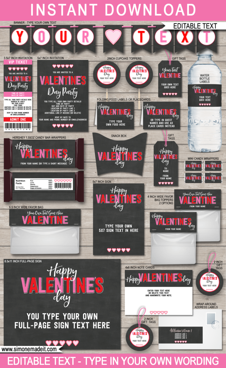 Valentine's Day Printables, Party Invitations & Decorations