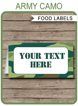 Editable Food Labels | Editable Place Cards | Printable Templates