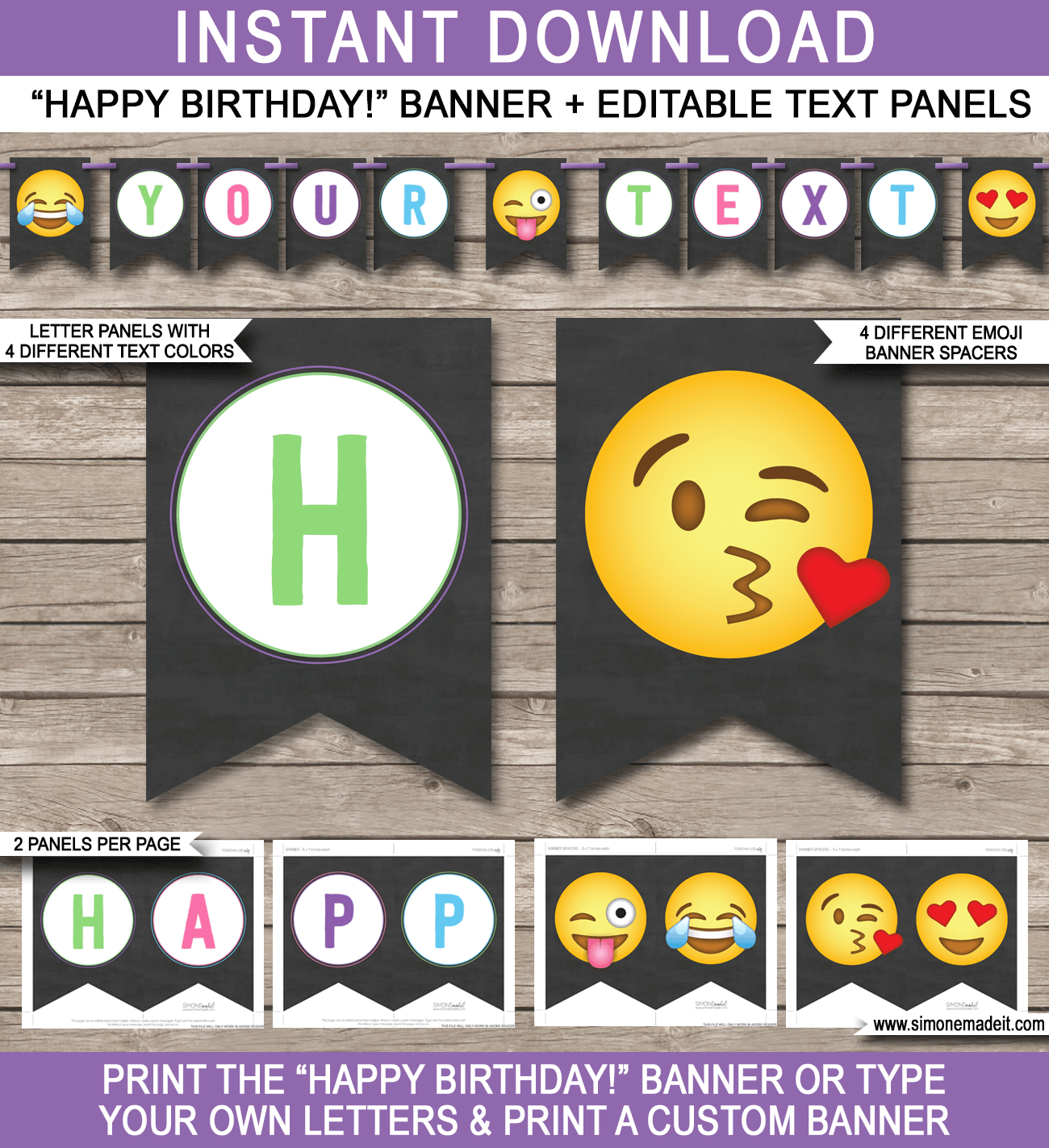 Emoji Birthday Party Free Printables