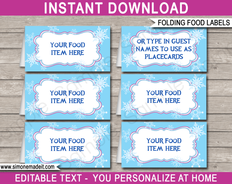 frozen-themed-party-food-labels