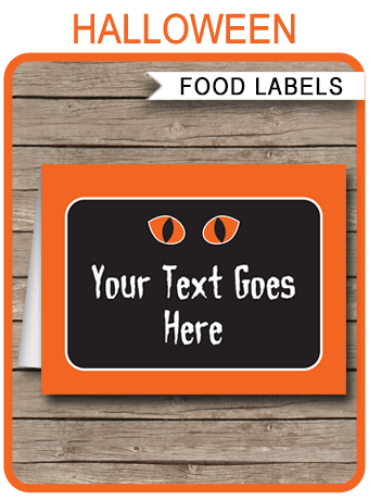 Printable Halloween Food Labels Place Cards Halloween Theme Party