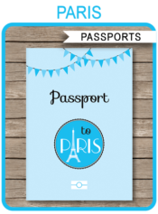 Blue Paris Passport Invitations Template | Paris Theme Birthday Party | Editable & Printable DIY Template | INSTANT DOWNLOAD $7.50 via simonemadeit.com