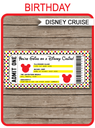 Birthday Disney Tickets Archives | SIMONEmadeit Party Printables