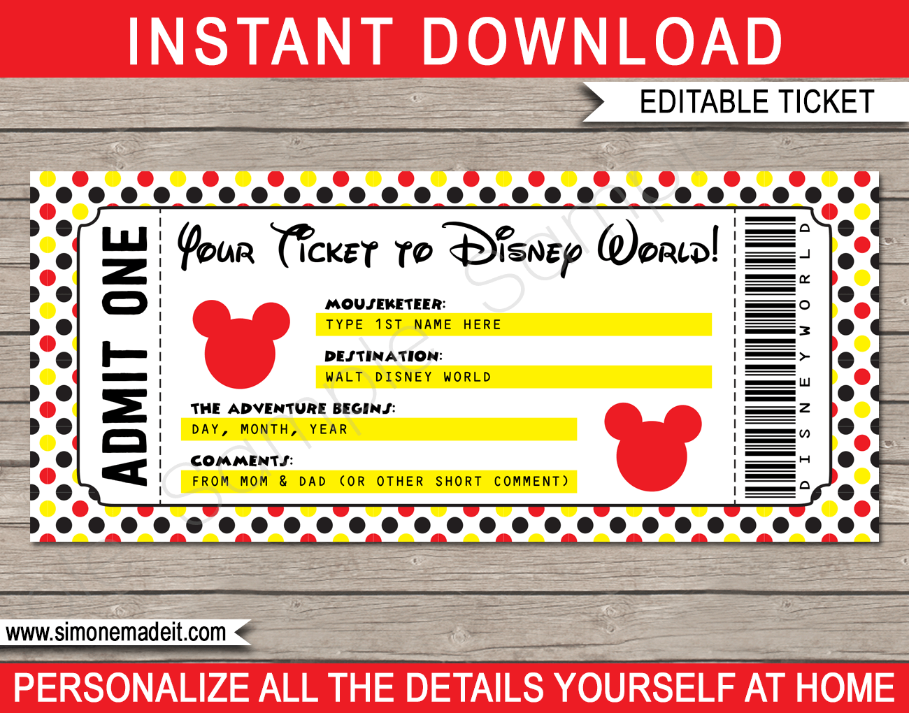 Free Printable Disney Ticket Template Printable Templates Free