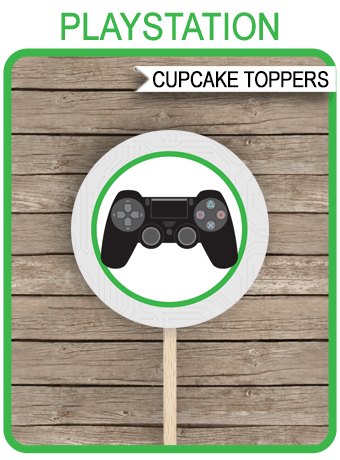 DIY Editable Gamer Party Cupcake Toppers