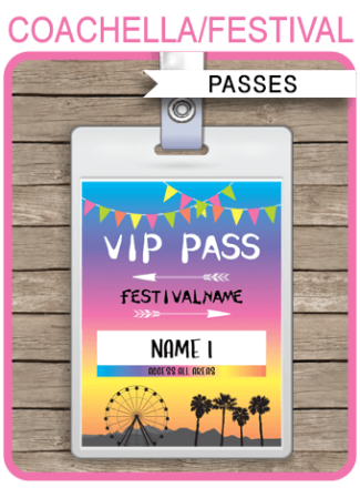 Printable Party Passes 