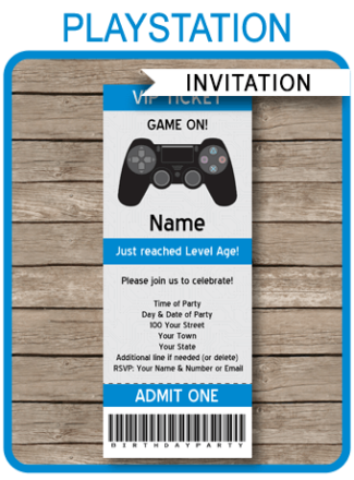 Playstation Theme Birthday Party Printables - SIMONEmadeit Parties