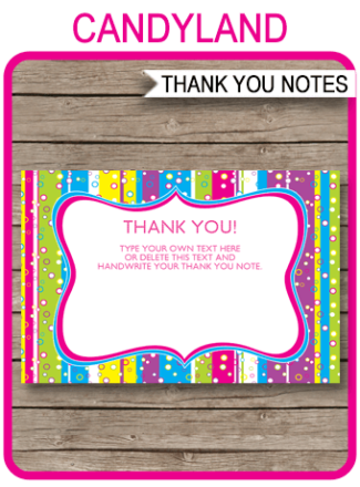 Printable Party Thank You Notes - SIMONEmadeit Parties