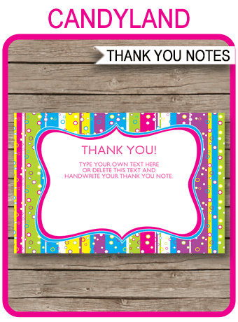 Printable Colorful Party Thank You Cards | Colorful Birthday Party Theme