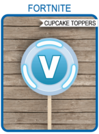 fortnite v bucks cupcake toppers template - fortnite v buck images