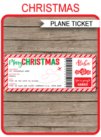 Hawaii Gift Tickets Archives | SIMONEmadeit Party Printables